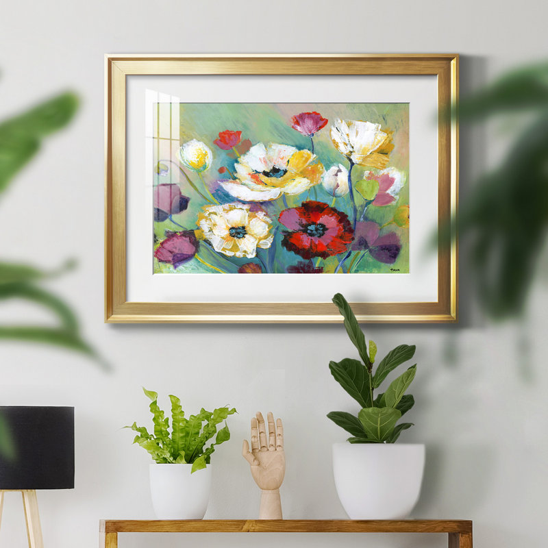 Alex's Garden - peinture encadrée, Cadre doré, H 18,5 po x l 24,5 po x P 1,5 po