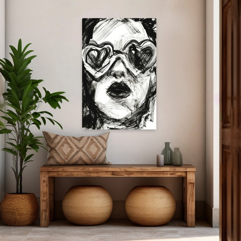 «Love Goggles», art contemporain abstrait, H 48 po x l 32 po