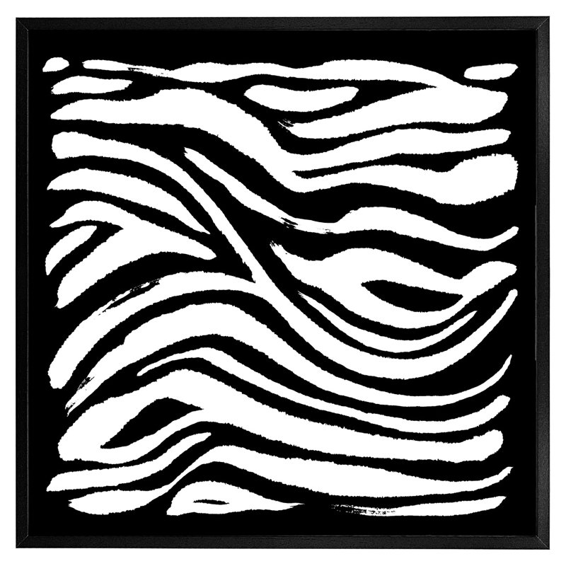 Arnya Zebra Print - Single Picture Frame Print, Black Framed, 61cm H x 61cm W x 4cm D