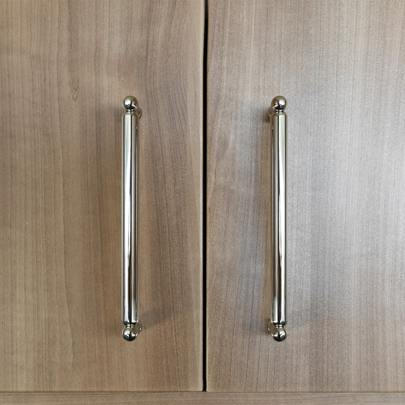 Knurled Bar / Handle Pull, 8", Polished Nickel