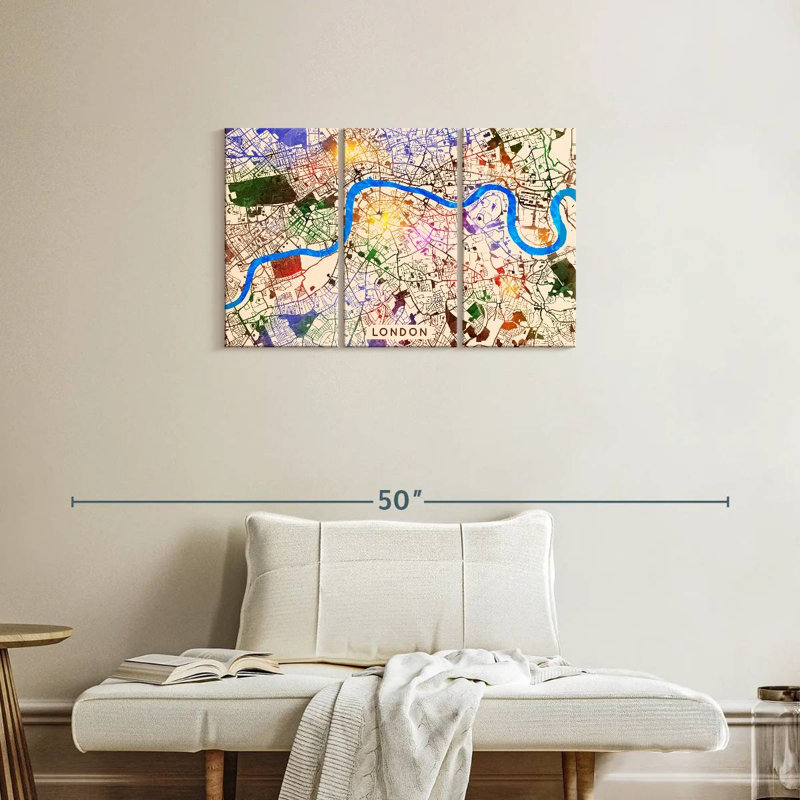 Aliaz Vibrant London Map, 20" H x 33" W