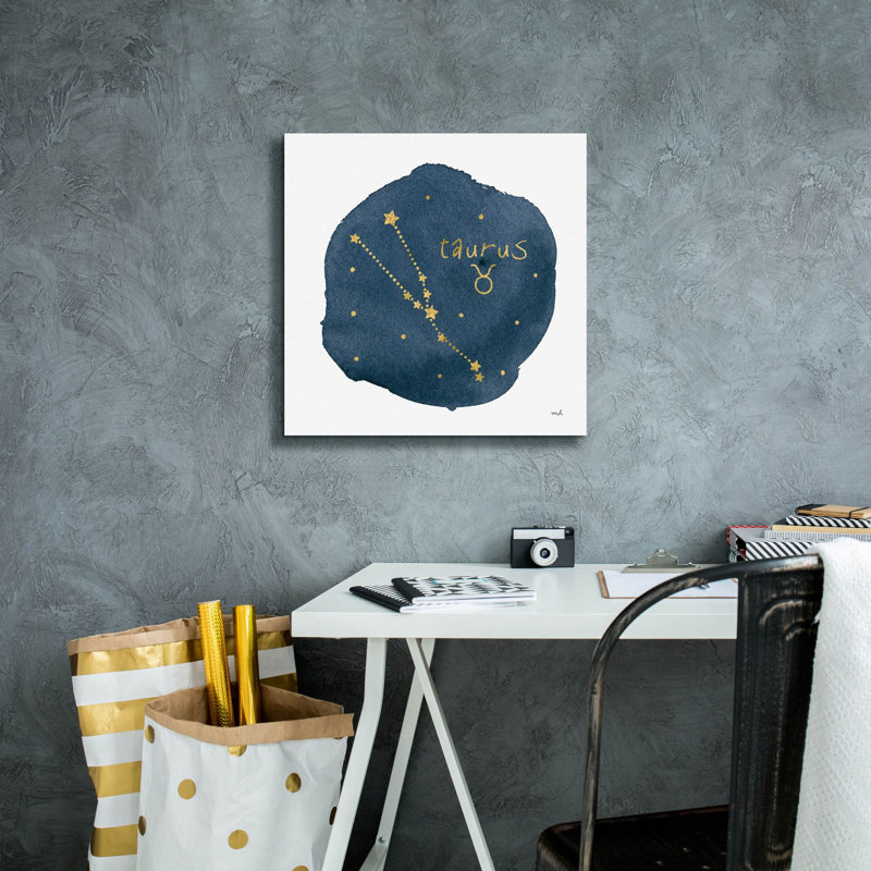 «Horoscope Taurus» par Moira Hershey, art mural sur toile, H 18 po x l 18 po x P 0,75 po