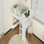 Lit mezzanine simple avec bibliothèques, boîtes et tiroirs à rangement multiple, lits mezzanine bas en bois massif avec bureau et tableau noir, sans sommier tapissier, blanc-1988416838-1988416839