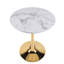 Table de salle à manger de style tulipe de 23,62 po en marbre blanc avec pieds de couleur dorée et plateau de table Mid-Century pour 2 à 4 personnes avec plateau en MDF rond, table de salle à manger à piédestal et table basse