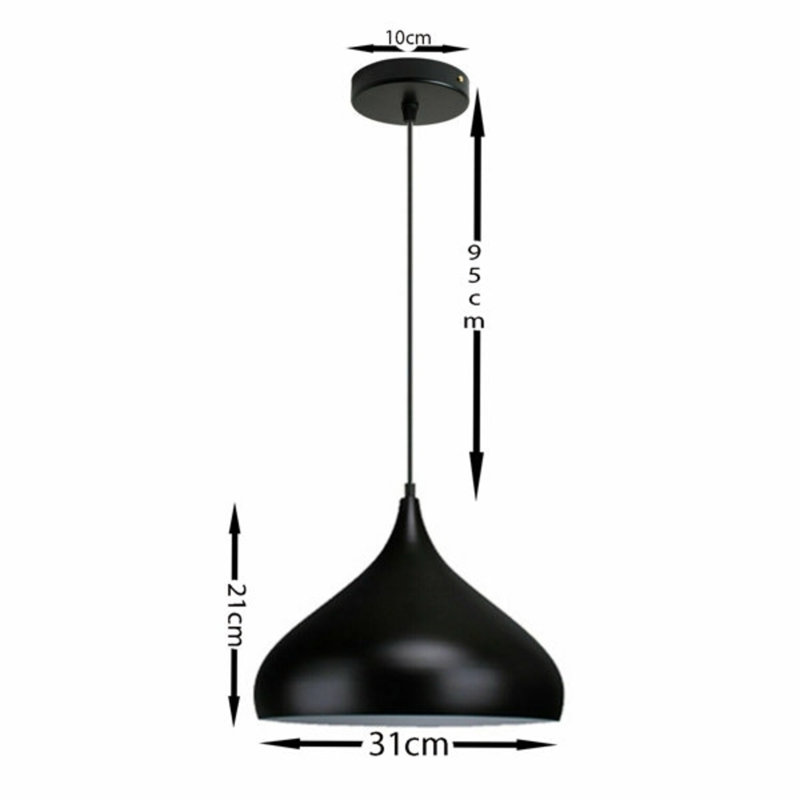 Shinae 1 - Light Teardrop Pendant, Black, Black