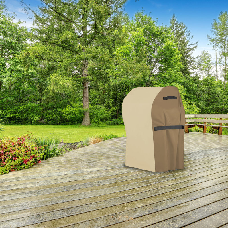 Small Beige and Brown Waterproof BBQ Grill Cover