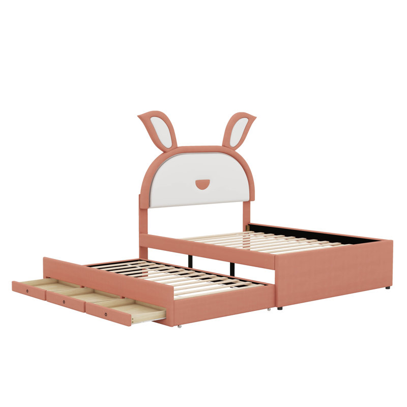 Morfaw Upholstered Panel Storage Bed,  Pink