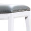 Tabouret de bar 30 po, blanc avec cuir noir, fabriqué pour une utilisation à long terme dans la cuisine et dans les décors-1470064415-1470064414
