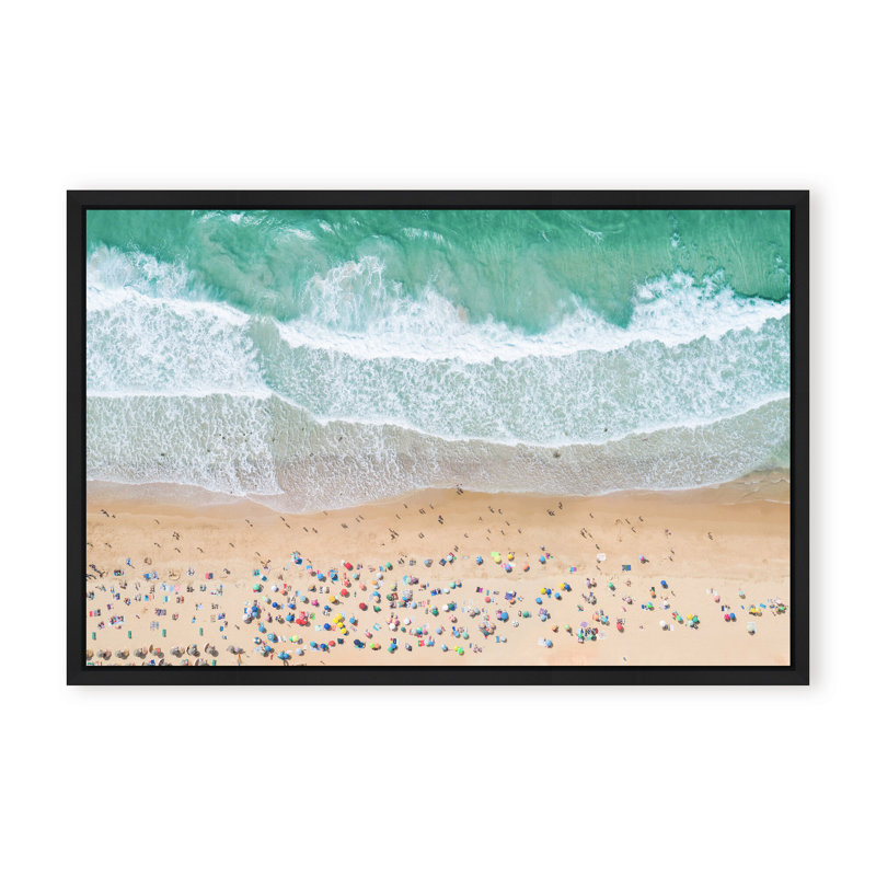 Coastal Retreat Summer Beach by  - Picture Frame Photograph on Paper, 32" H x 48" W x 1.125" D, Beige, Framed Matted Print