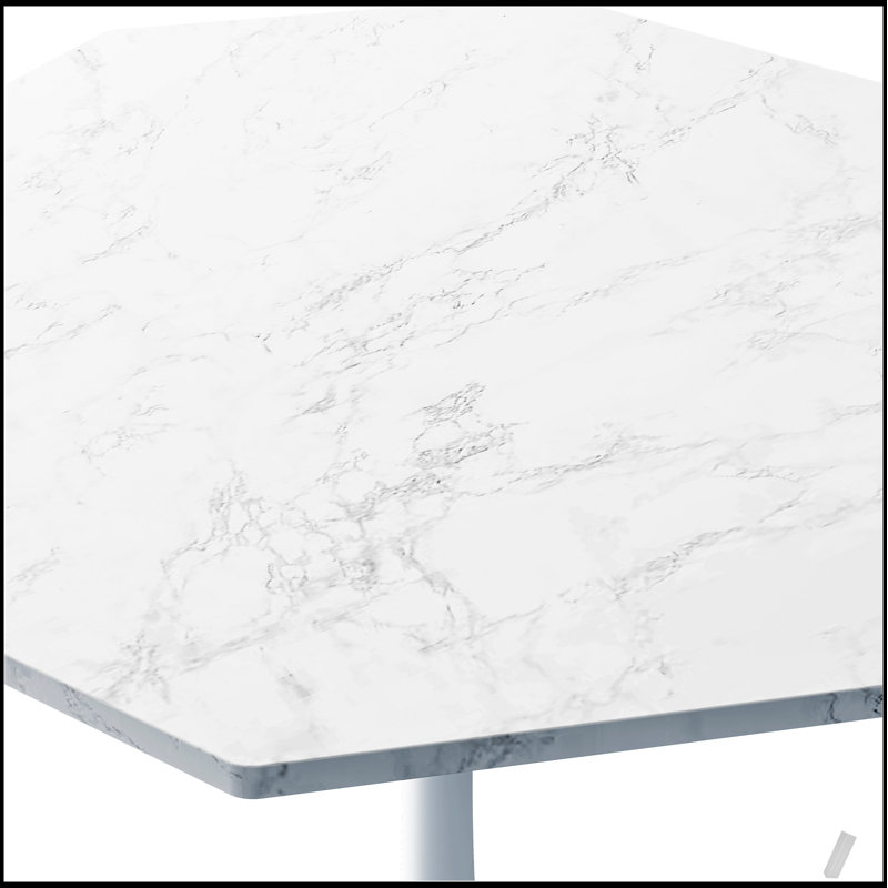 Table basse moderne octogonale avec plateau en panneau de fibres à densité moyenne et base en métal, parfaite pour la salle à manger, la cuisine et le salon