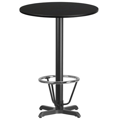 Baskin 24'' Round Laminate Table Top with 22'' x 22'' Bar Height Table Base