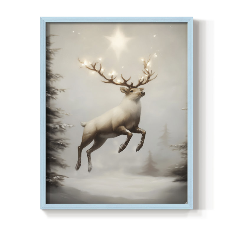 Christmas Holiday Art -Series 2-CCCXXVI Framed Print - Solid Wood, H 15 po x l 12 po, Bleu