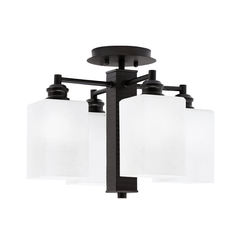 Edge 4 lumières semi-encastrées avec verre blanc 4 "Edge, Espresso