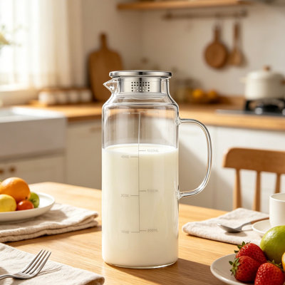 glass kettle 2000ml Large Capacity Glass Kettle Large Capacity Summer Refrigerator Glass Kettle Glass Tied High Temperature Resistantly Cold Water Cup Teapot