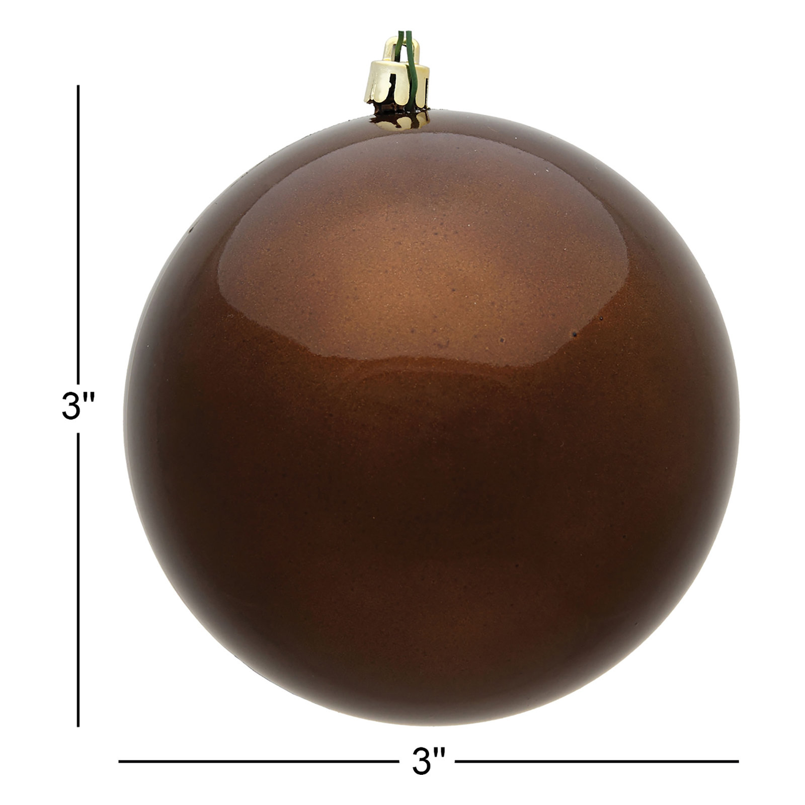 Holiday Décor Ball Ornament, 3" H x 3" W x 3" D, Oat Shiny