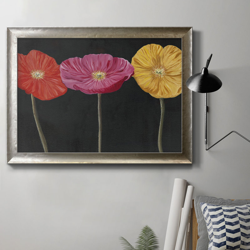 «Poppy Trio II», reproduction d'art sur toile, H 24 po x l 36 po x P 2,5 po