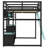 Full Size Loft Bed With Computer Desk, Storage Bookcase Shleves And Lights, Power Outlets-1748693127