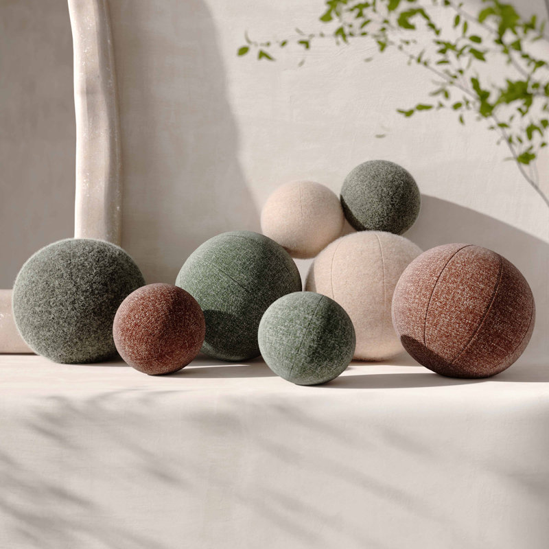 Boba Green Long Mohair Pillow, 14"H x 14"W, Pink