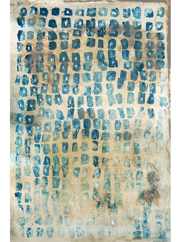 «Torquoise Pierre» par Austin Beiv - impression d'art graphique, H 60 po x l 40 po x P 1,5 po, Couche de verre