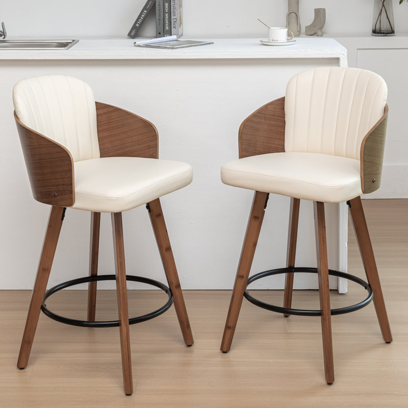 Ljubka Swivel Bar Stool, Beige, Bar Stool (77.1cm Seat Height)