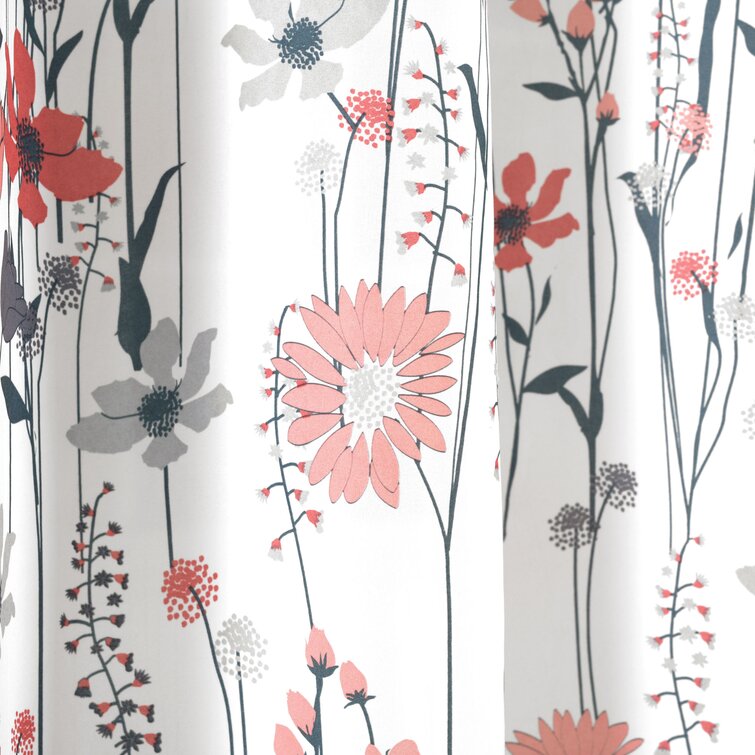 Floral Shower Curtain, Red Gray Brown Beige, Dahlia Flower Burst Bath  Curtain, Chrysanthemum Bathroom Décor, Designed by Artist 