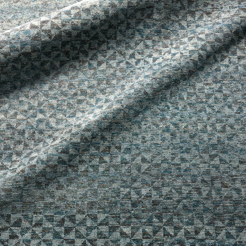 Atz Hand Knotted Wool Geometric Area Rug, Rectangle 8'10" x 12'