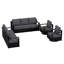 Ensemble de canapés d'extérieur modernes en aluminium pour 8 personnes Abdullah, 2 chaises pivotantes et coussins gris-1044268943