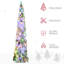 Grand haut sapin de Noël artificiel avec des branches floquées par la neige, lumières chaudes blanches ou colorées, forme Downswept-1575986140