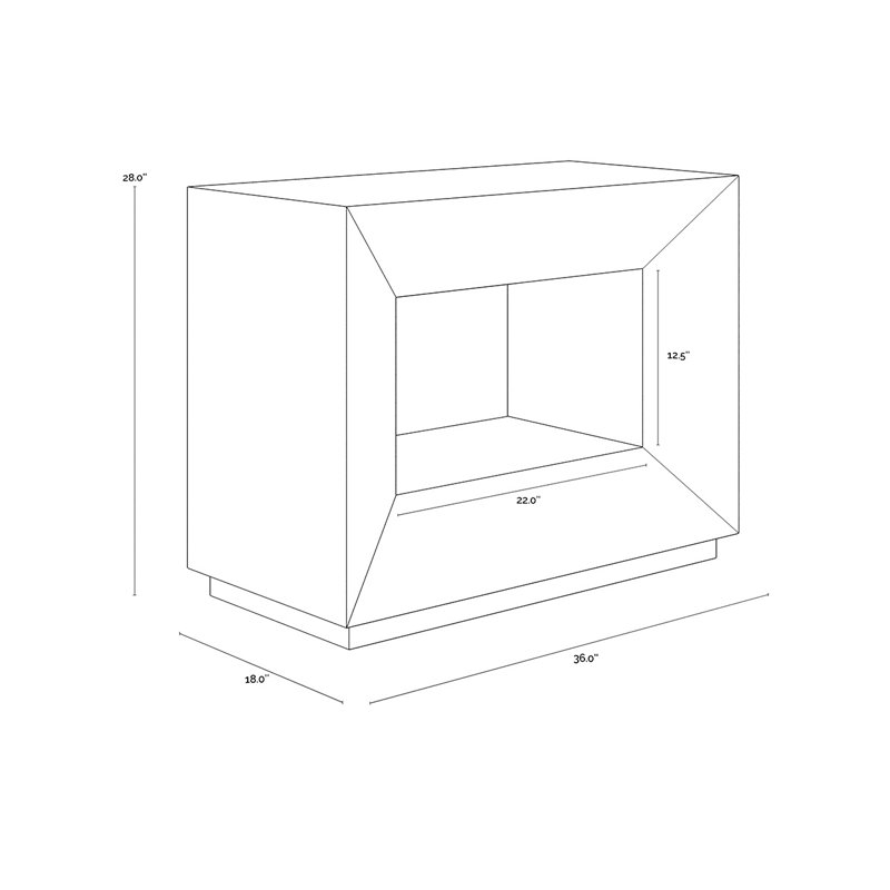 Gray Acacia Wood Geometric Nightstand with Drawer