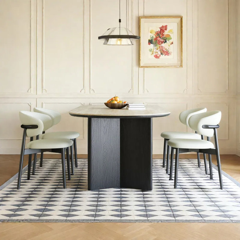 Ensemble de table de salle à manger ovale Rock, H 29,52 po x L 55,11 po x l 31,49 po