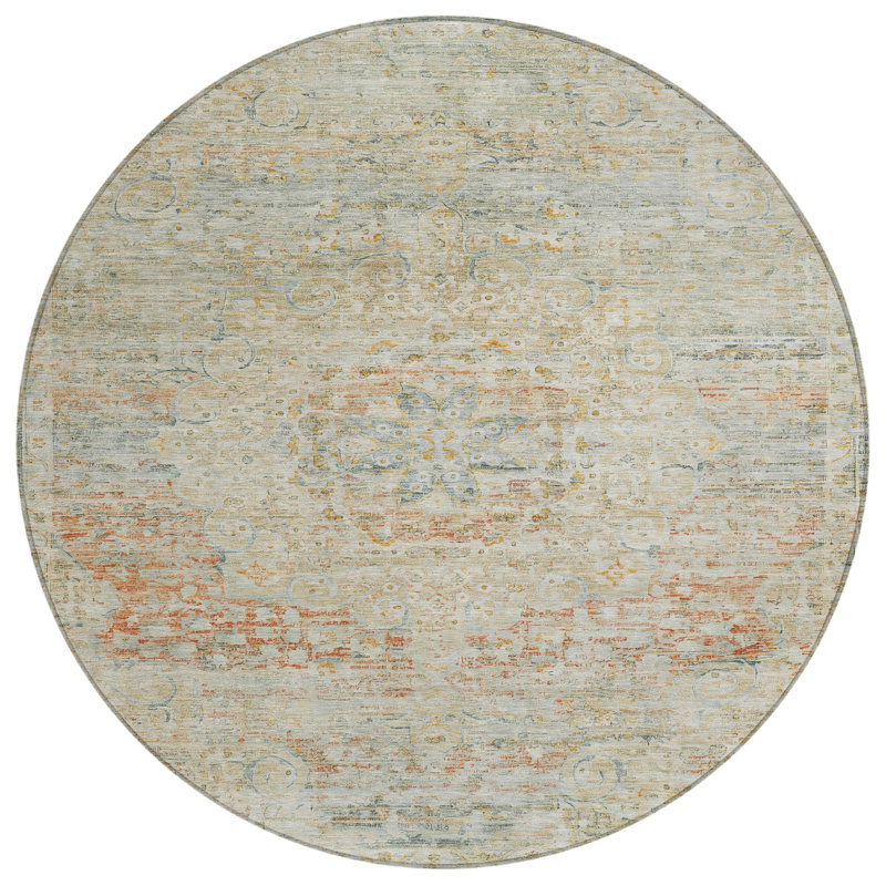 Rosantha Tan Washable Indoor-Outdoor Rug - LOOMLAN, 3' x 5'