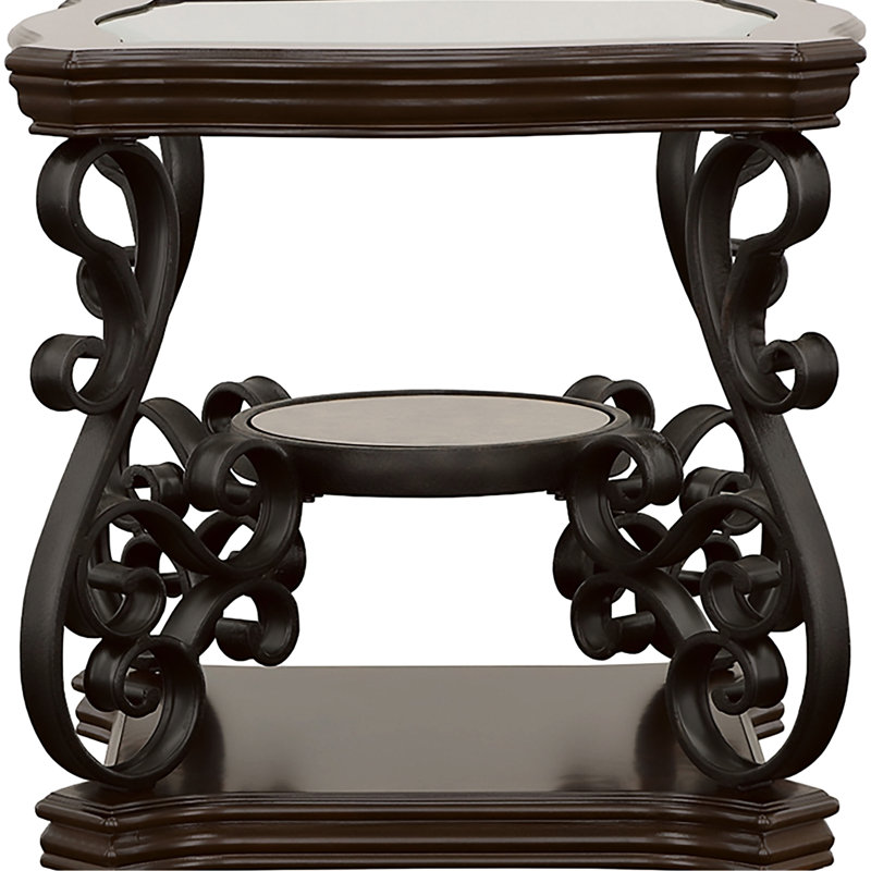2-Shelf Glass Top End Table