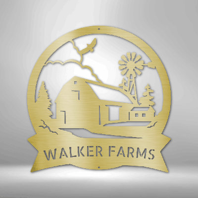 Personalized Barn House Monogram Steel Sign Steel Art Wall Metal Decor