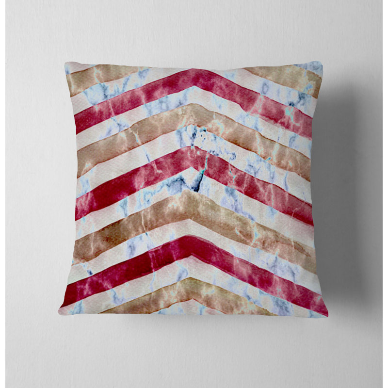 Throw Pillow Cover Only, H 20 po x l 20 po, Brun / chevron rose 3