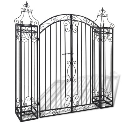 Barrière de jardin décorative en fer forgé 4 pi x 8 po x 4 pi 5 po