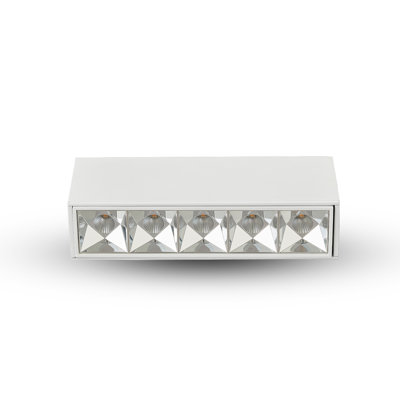 Rubik 5-Light Integrated LED ETL Certified Fixed Surface Mounted Downlight, Beam Angle 34, White