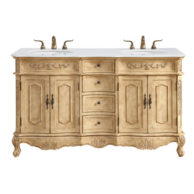 Lunette 60'' Double Bathroom Vanity with Top