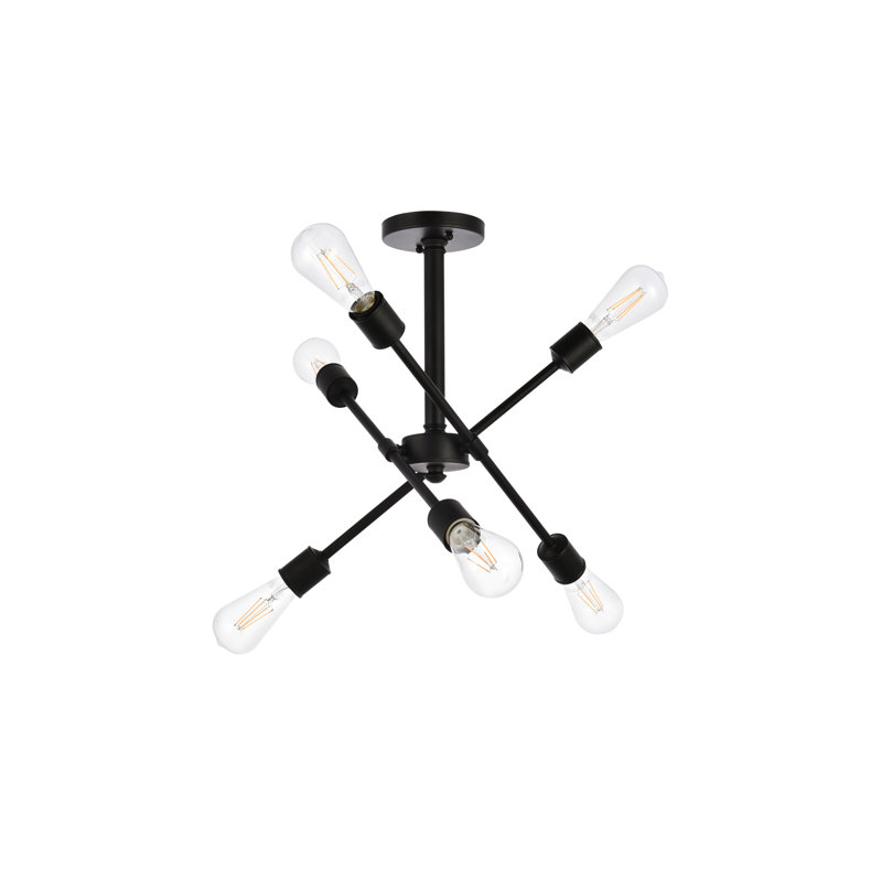 Lustre à intensité variable à 6 lumières de 17,1 po Colebrook, Noir