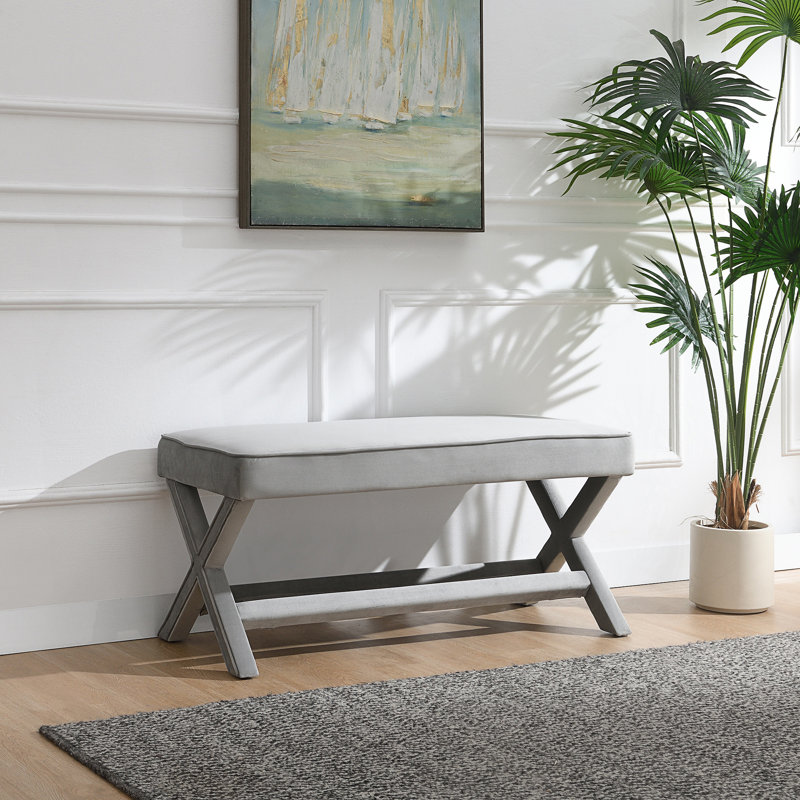Banc double confort avec pieds croisés en X