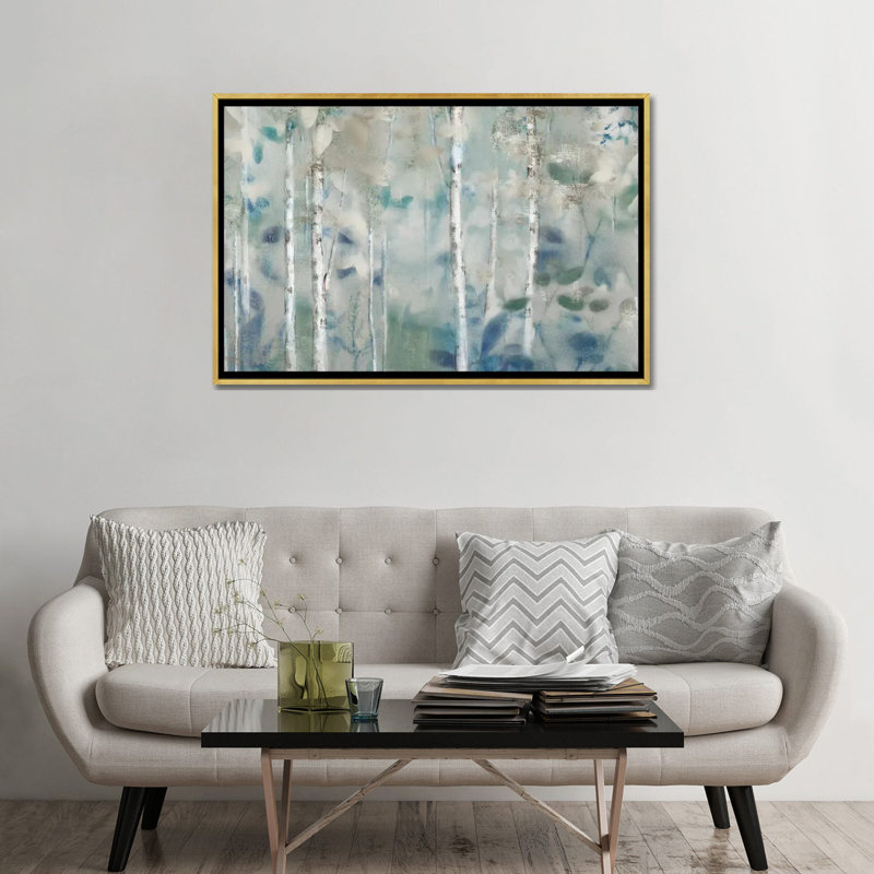 "Zen Forest II" par Nan, reproduction d’art, Pas de tapis, H 32 po x l 48 po x P 1,5 po, Toile encadrée d'or