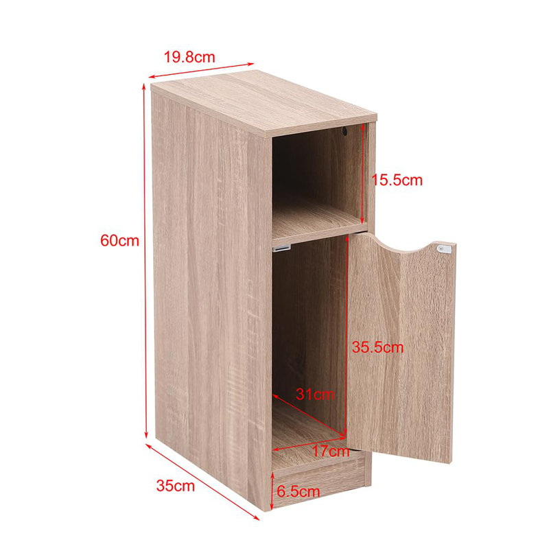19.5cm W Manufactured Wood Bedside Table, Brown