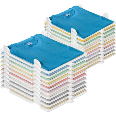 Organisateur de vêtements gain de place pour ranger vos t-shirts, pulls et pantalons dans votre chambre ou votre dortoir (lot de 20). Parfait pour ranger vos vêtements dans une chambre ou un dortoir.