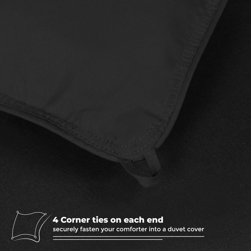 Twin Black Reversible Down Microfiber Comforter
