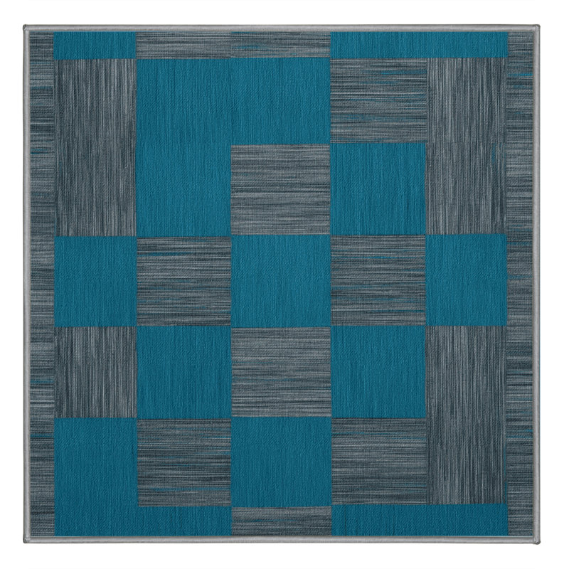 Tapis vert à carreaux lavable à la machine, Carré 6 pi