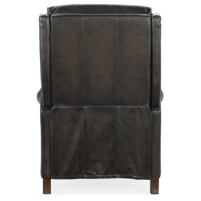 Sulema Leather Power Recliner, Dark Brown Genuine Leather, Manual