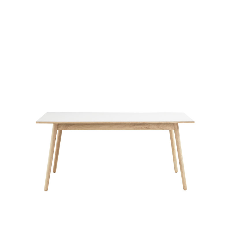 C35A Oak Dining Table, 28.5”H x 63”L x 32.3”W, Light Gray