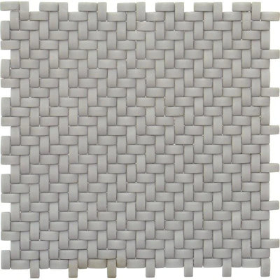 11.7" X 11.8" Glass Basketweave Mosaic Tile