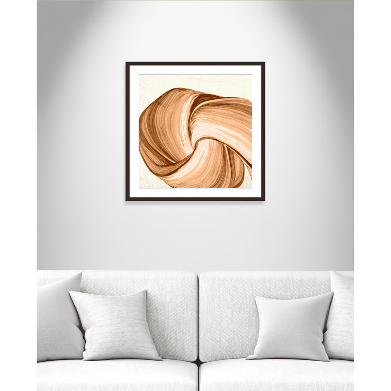 Orange Tango I imprimé par , L 27,5 po x H 27,5 po, Imprimé mat, Noyer à grain ouvert