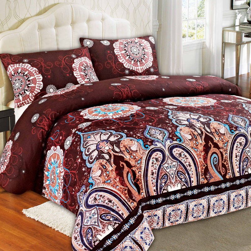 Palace Glam Polyester Duvet Cover, Twin, Red