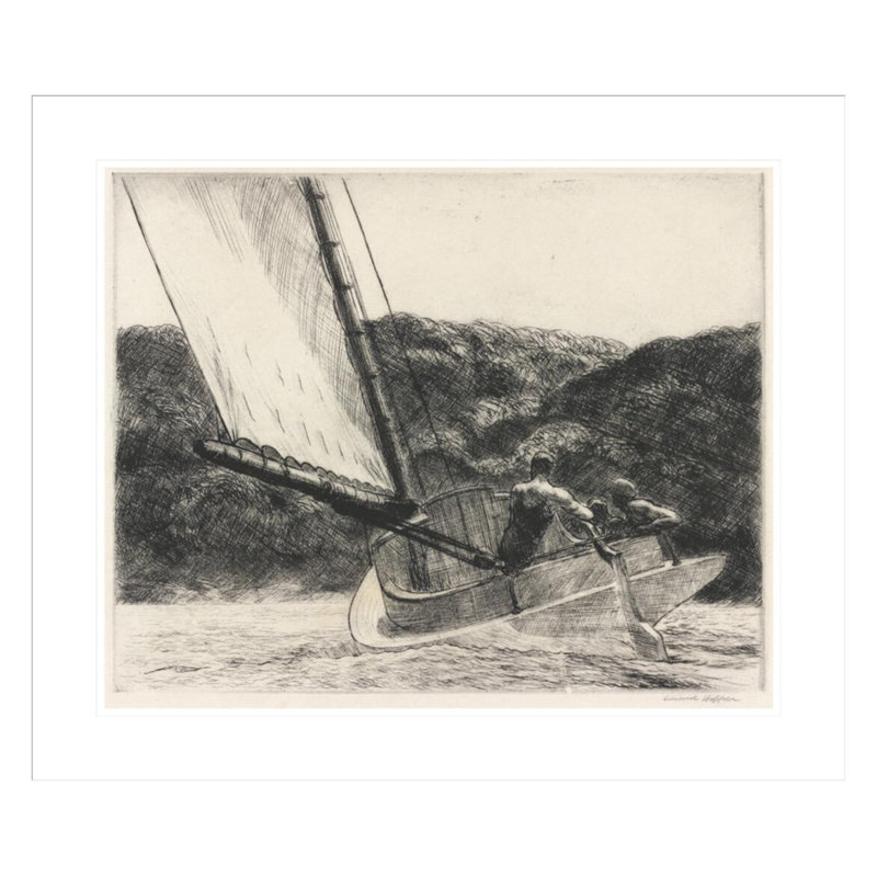 «The Cat Boat» par Edward Hopper - impression giclée sur cadre, 23.5" H x 27.53" W